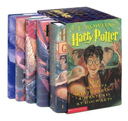 J. K. Rowling: Harry Potter Hardcover Box Set with Leather Bookmark (2003, Scholastic Inc.)